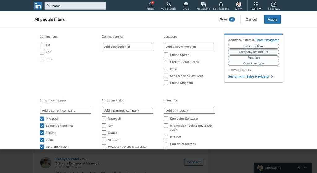 3rd degree linkedin connections